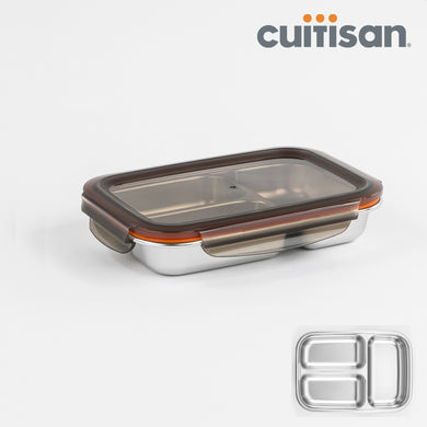 Partition Stainless Microwave-safe Lunch Box - Rectangle No. 3-1 (560ml)