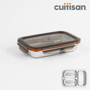Partition Stainless Microwave-safe Lunch Box - Rectangle No. 3-1 (560ml)