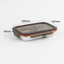 Load image into Gallery viewer, Partition Stainless Microwave-safe Lunch Box - Rectangle No. 3-1 (560ml)