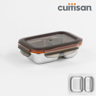 Partition Stainless Microwave-safe Lunch Box - Rectangle No. 3 (700ml)