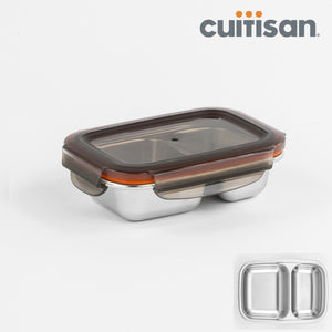 Partition Stainless Microwave-safe Lunch Box - Rectangle No. 3 (700ml)