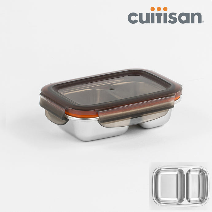Partition Stainless Microwave-safe Lunch Box - Rectangle No. 3 (700ml)