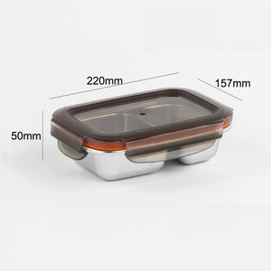 Partition Stainless Microwave-safe Lunch Box - Rectangle No. 3 (700ml)
