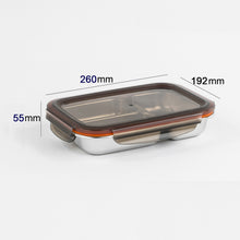 Load image into Gallery viewer, Partition Stainless Microwave-safe Lunch Box - Rectangle No. 4-1 (900ml)