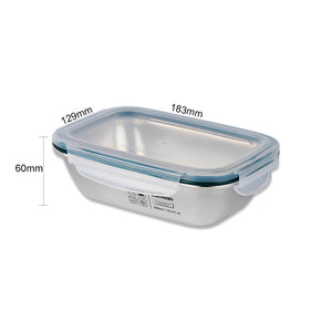 Simple Stainless Microwave-safe Lunch Box - Rectangle 580ml
