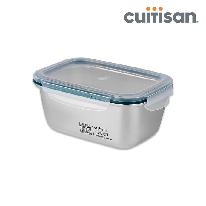 Simple Stainless Microwave-safe Lunch Box - Rectangle 980ml