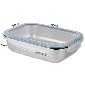 Simple Stainless Microwave-safe Lunch Box - Rectangle 1900ml