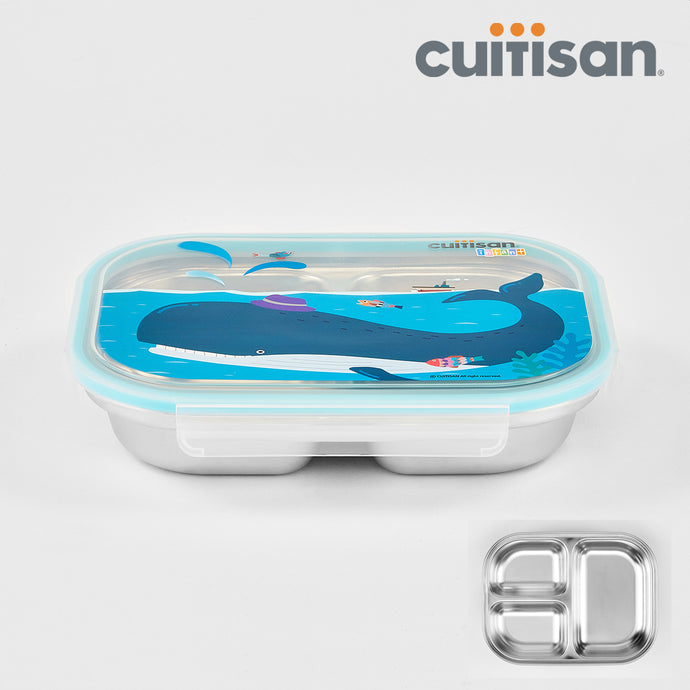 Baby 3-Compartment Food Tray - 750ml BLUE