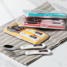 Load image into Gallery viewer, Baby Spoon &amp; Fork Set with Case - BLUE