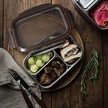 Load image into Gallery viewer, Partition Stainless Microwave-safe Lunch Box - Rectangle No. 4-1 (900ml)