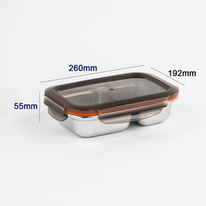 Partition Stainless Microwave-safe Lunch Box - Rectangle No. 4 (1000ml)