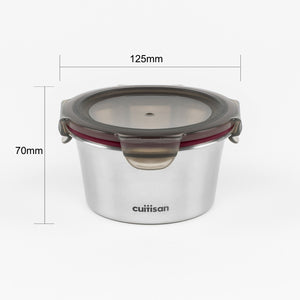 Flora Stainless Microwave-safe Lunch Box - Round 410ml