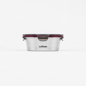 Flora Stainless Microwave-safe Lunch Box - Round 640ml