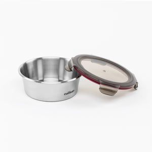 Flora Stainless Microwave-safe Lunch Box - Round 640ml