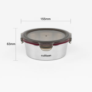 Flora Stainless Microwave-safe Lunch Box - Round 640ml