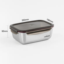 Load image into Gallery viewer, Flora Stainless Microwave-safe Lunch Box - Rectangle 2800ml